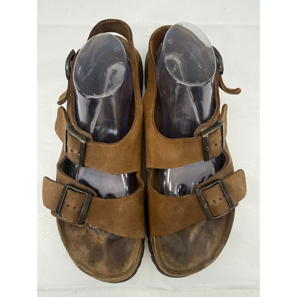 Betula by Birkenstock Milano Brown Leather 3 Strap Sandals Men’s Size 10 - Picture 6 of 8
